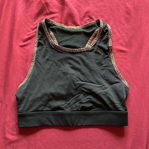 High Neck Black Sports Bra